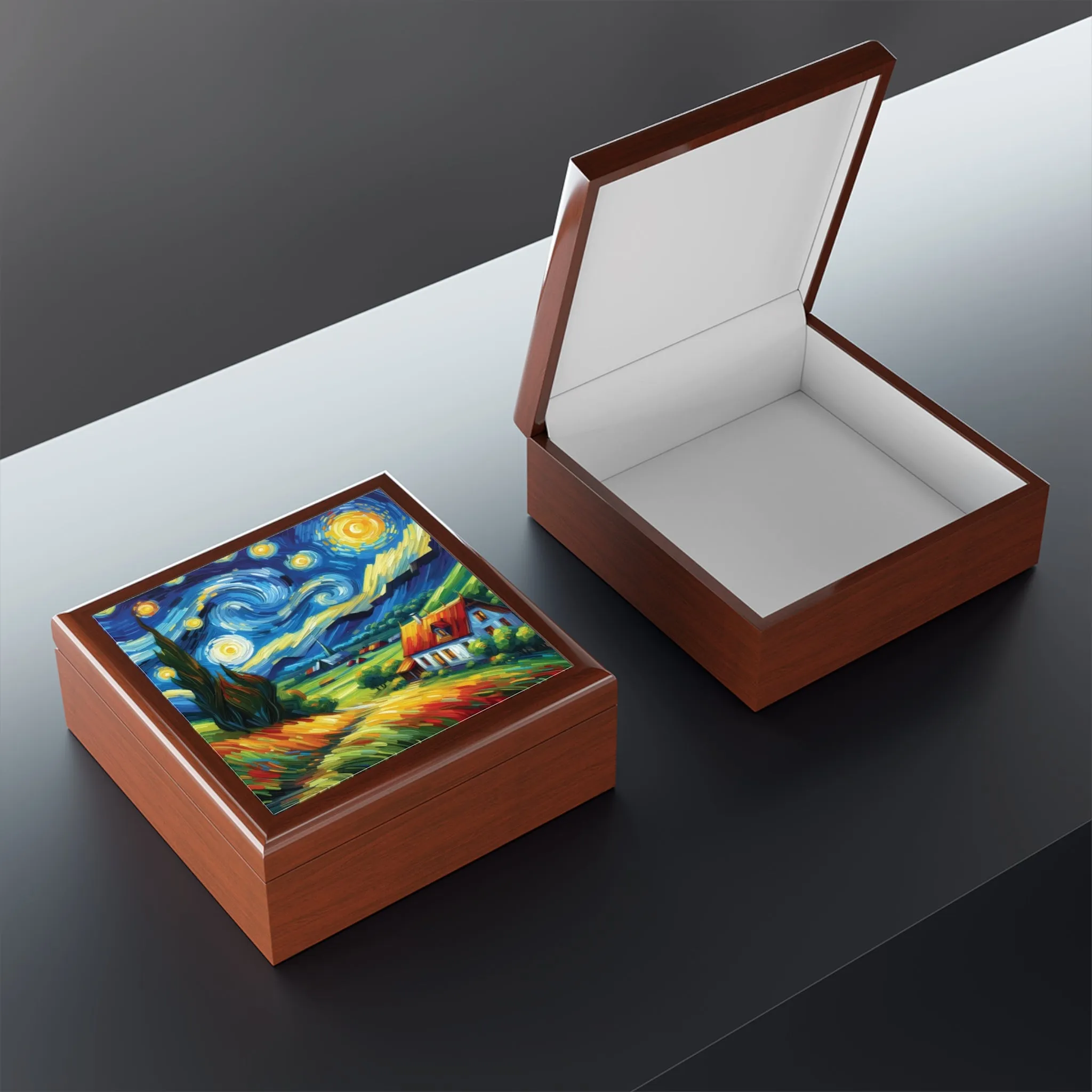 Artistic Jewelry Box - Starry Night and nature  Design