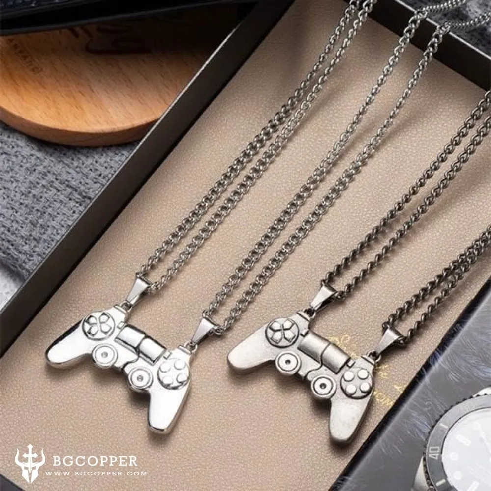 Attract Game controller Matching Necklaces For Couples In Titanium(2 pcs a set)