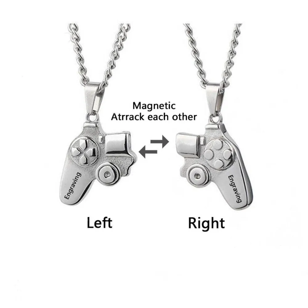 Attract Game controller Matching Necklaces For Couples In Titanium(2 pcs a set)
