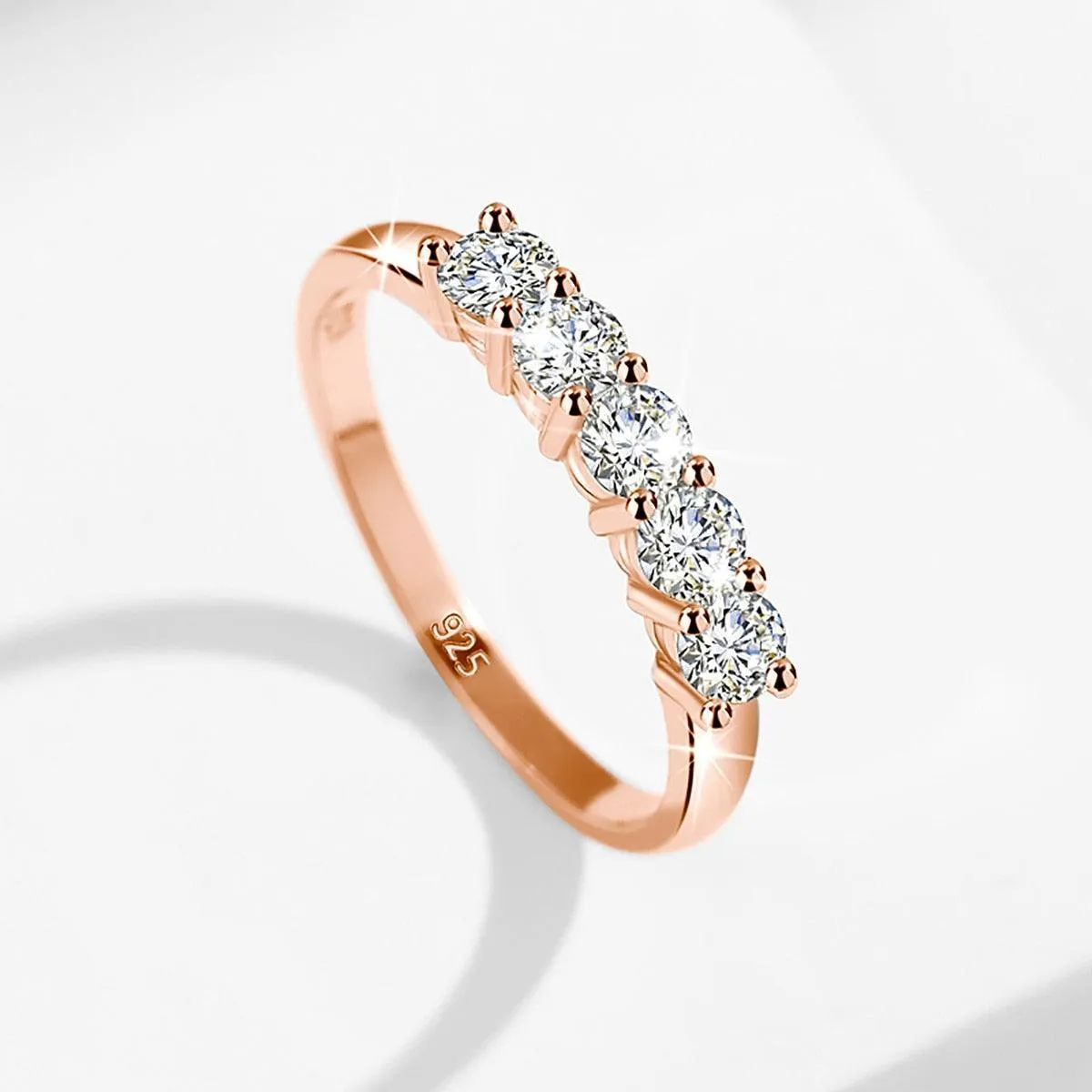 Awesome 5 Stone High Quality Moissanite Diamonds Silver 925 100% 18KGP Brilliant Jewellery