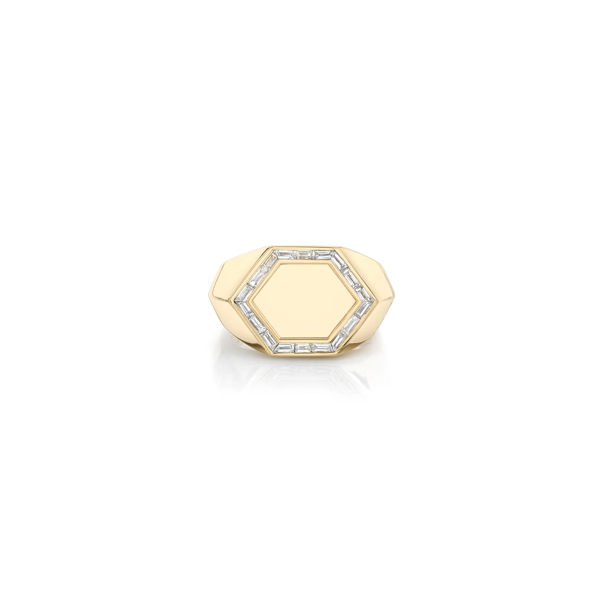 Baguette Hexagon Signet Ring