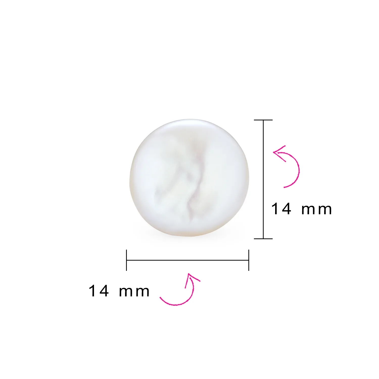 Baroque Irregular Coin Shaped Freshwater Pearl Stud Earrings in Sterling Silver