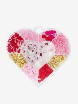 Bead set in heart shaped box with string