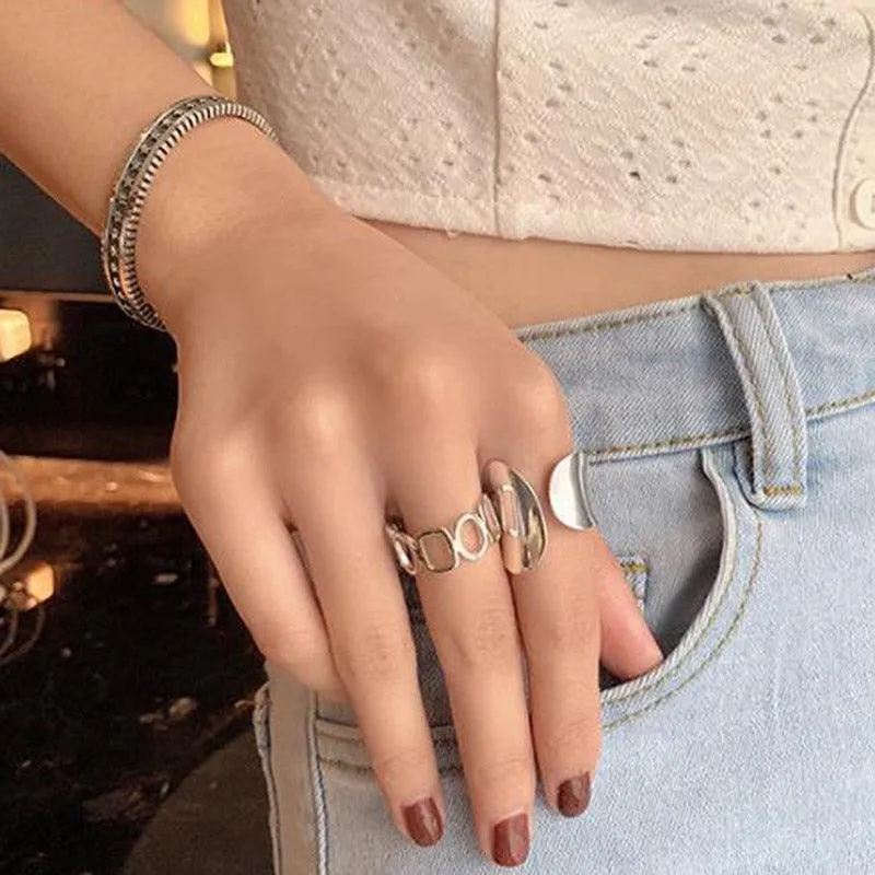 Best Gift Ideas -  New Fashion Creative Hollow Geometric Handmade Minimalist Rings