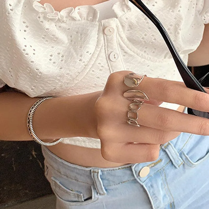 Best Gift Ideas -  New Fashion Creative Hollow Geometric Handmade Minimalist Rings