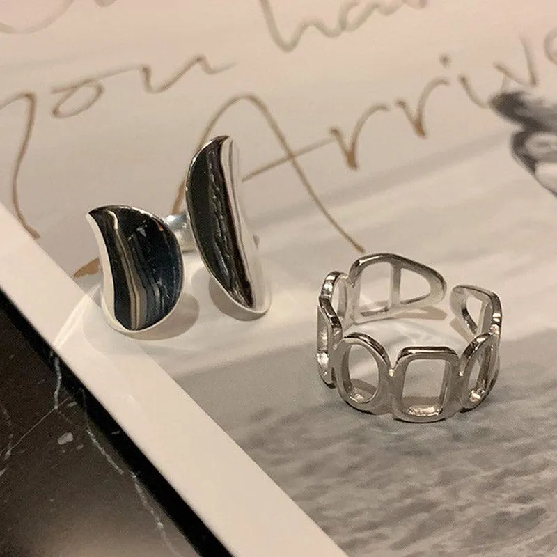 Best Gift Ideas -  New Fashion Creative Hollow Geometric Handmade Minimalist Rings