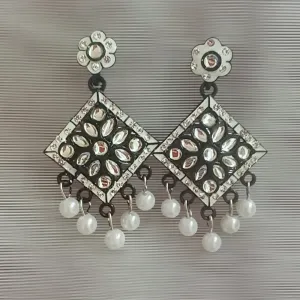 Black and white daily wear Earrings 2