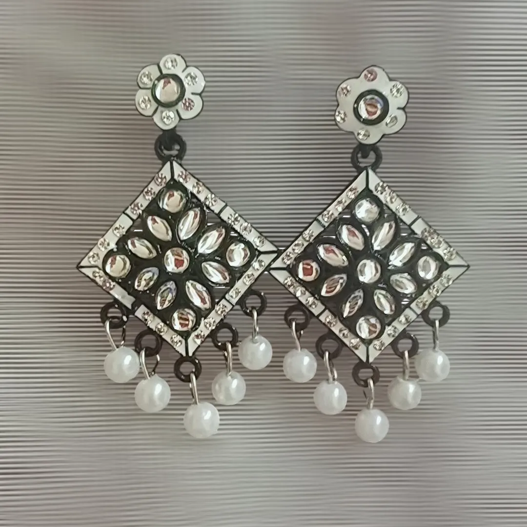 Black and white daily wear Earrings 2