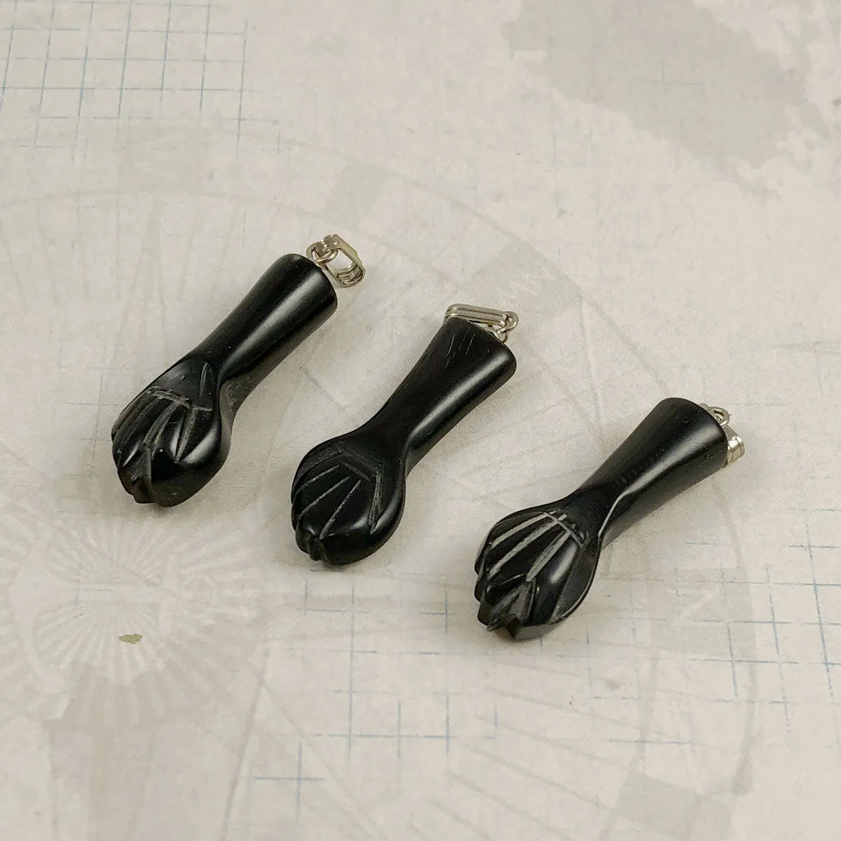 Black Azabache Figa Fist Pendants - Lucky Amulets