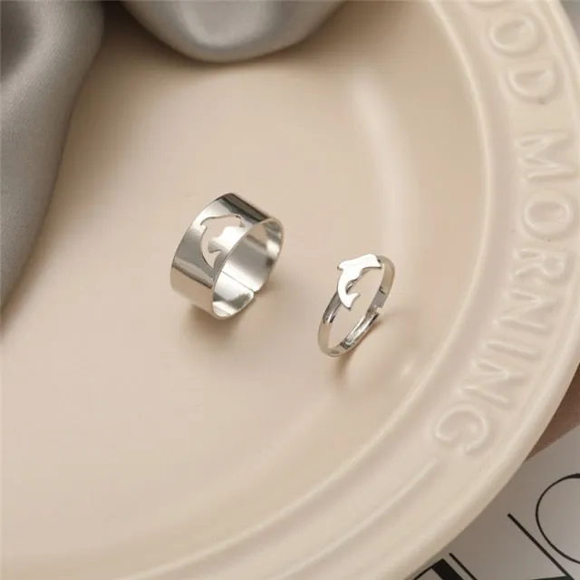 Bohemian 3pcs/set White Enamel Round Metal Ring Sets Geometric Twist Open Adjustable Rings Sets for Women Girl Jewelry Gifts