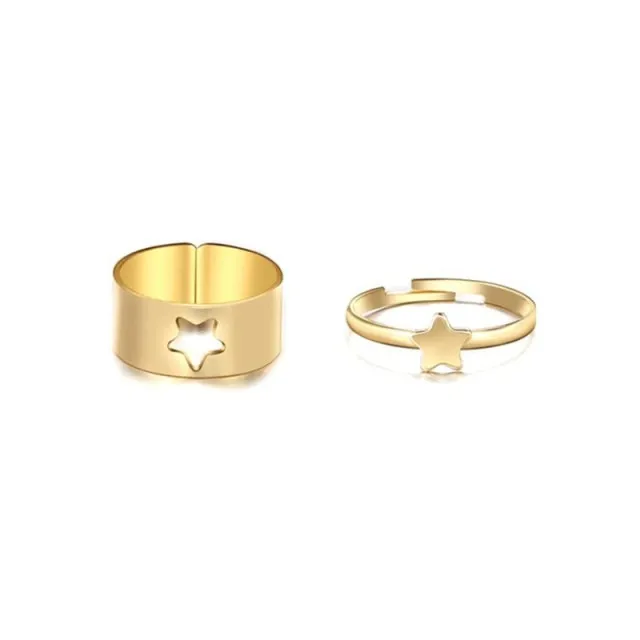 Bohemian 3pcs/set White Enamel Round Metal Ring Sets Geometric Twist Open Adjustable Rings Sets for Women Girl Jewelry Gifts