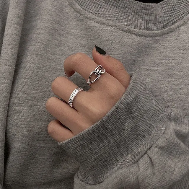 Bohemian 3pcs/set White Enamel Round Metal Ring Sets Geometric Twist Open Adjustable Rings Sets for Women Girl Jewelry Gifts