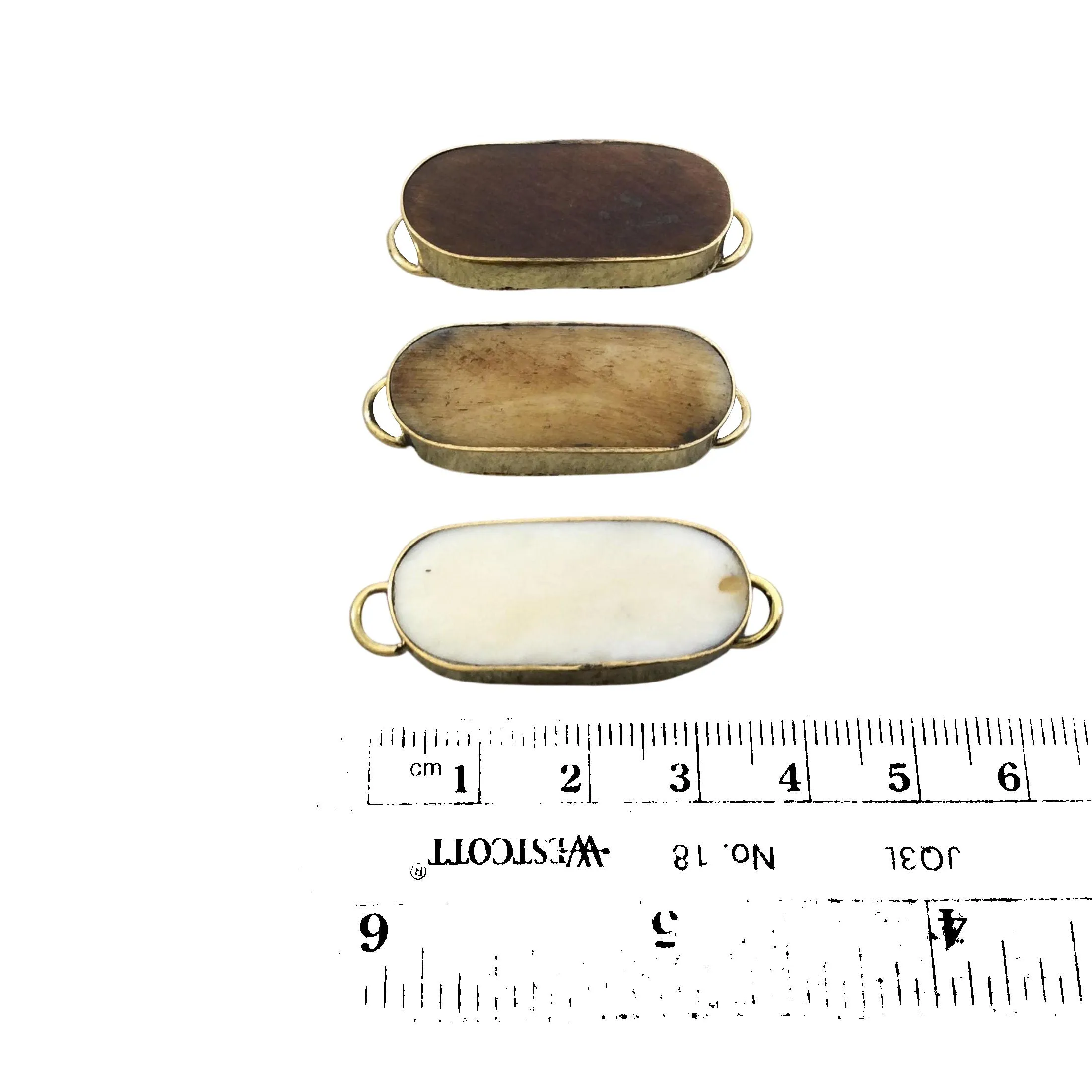 Bone Connector | Ox Bone Bezel Connector | Oval Shaped Bead