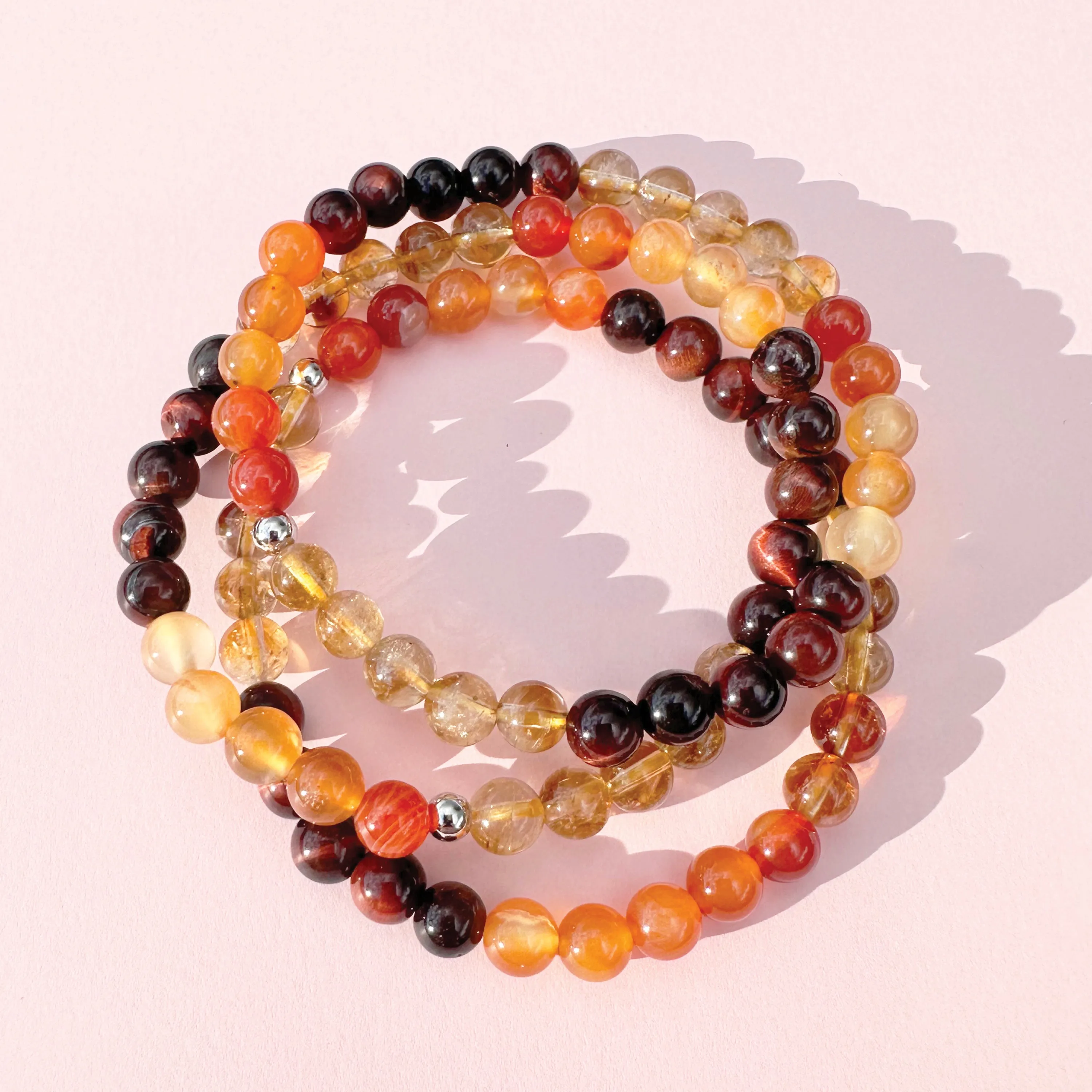 Carnelian, Citrine and Red Tiger Bracelet