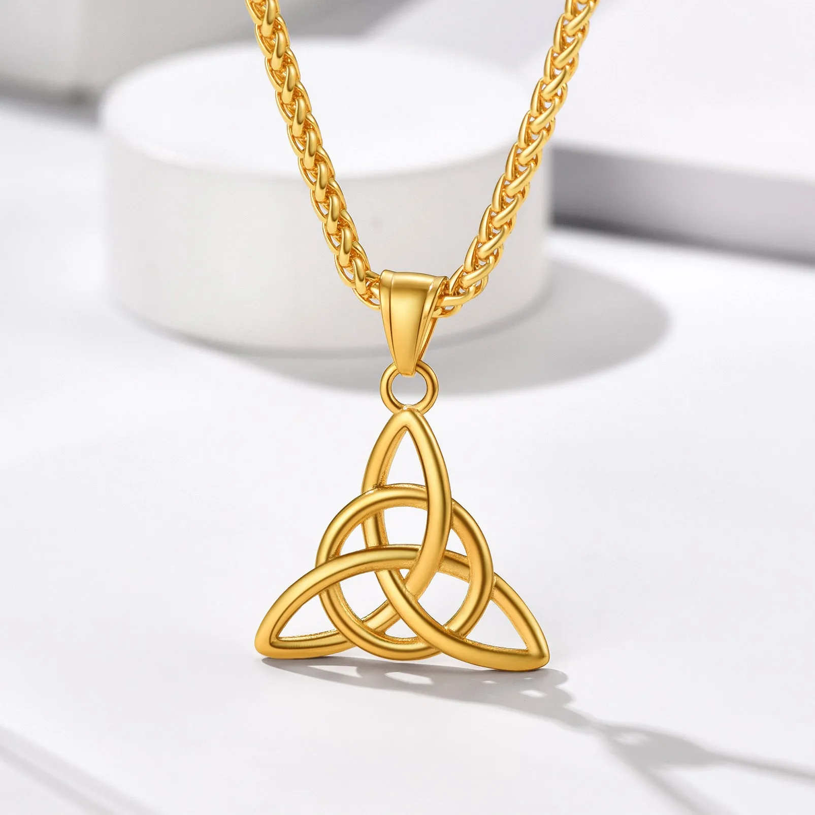 Celtic Trinity Knot Pendant Necklace for Men Women