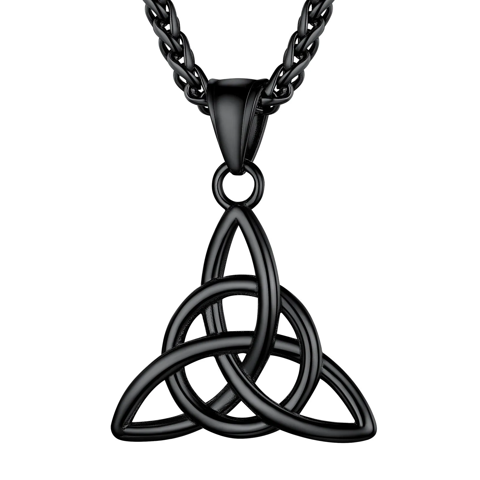 Celtic Trinity Knot Pendant Necklace for Men Women