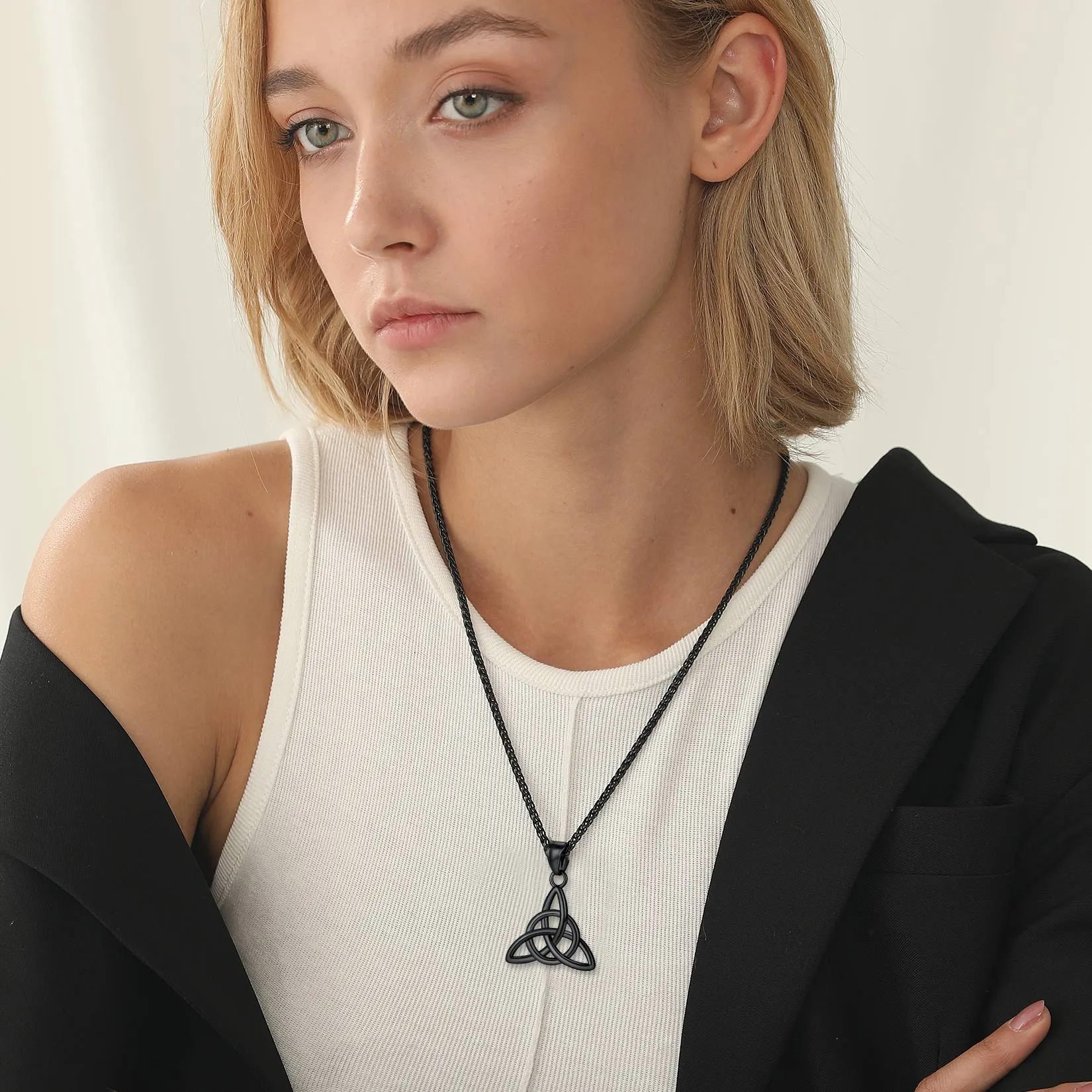 Celtic Trinity Knot Pendant Necklace for Men Women