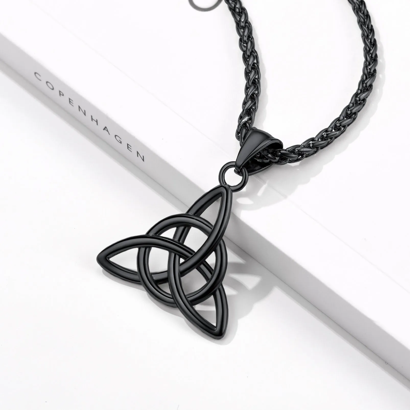 Celtic Trinity Knot Pendant Necklace for Men Women