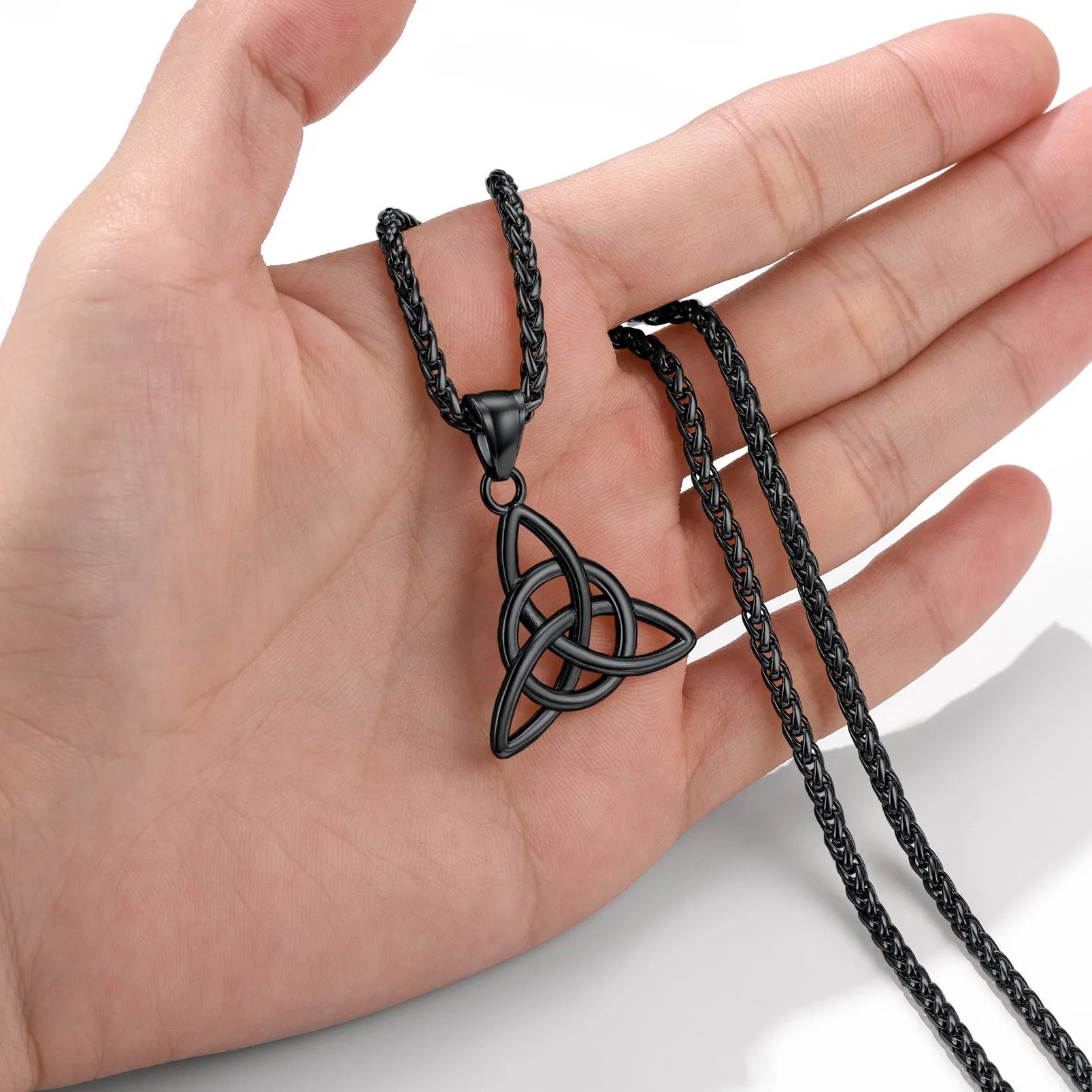 Celtic Trinity Knot Pendant Necklace for Men Women