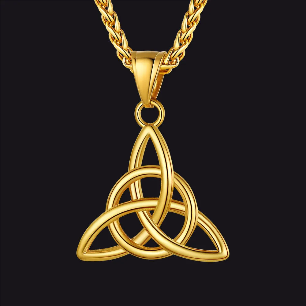 Celtic Trinity Knot Pendant Necklace for Men Women