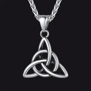 Celtic Trinity Knot Pendant Necklace for Men Women