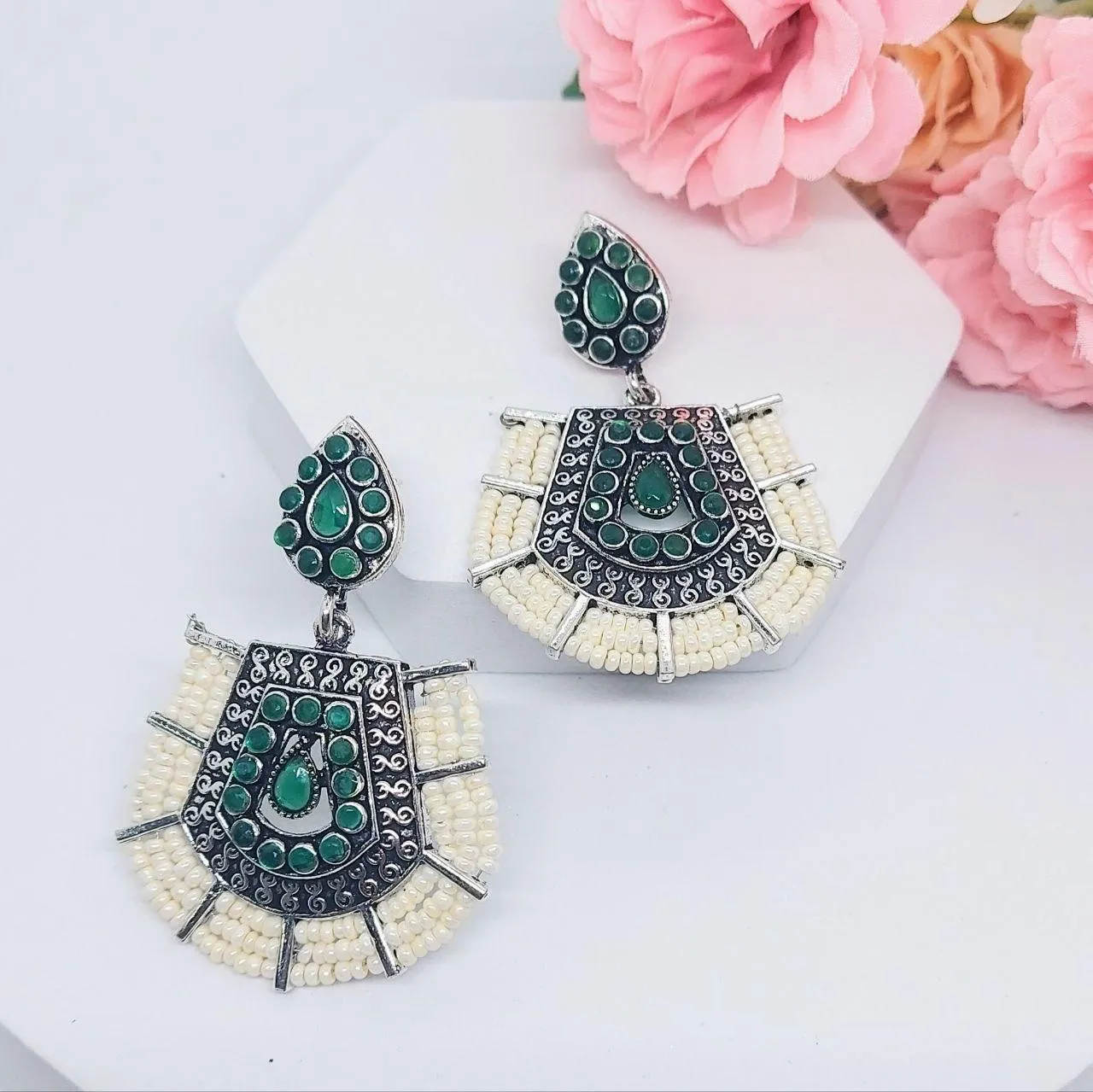 CHANDNI- GREEN EARRINGS