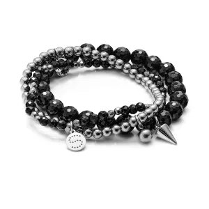 Charme / Bracelet Trio / Black Onyx   Silver