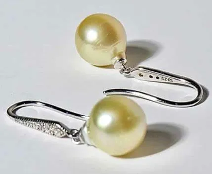 Charming Golden South Sea Pearl Hook Earrings
