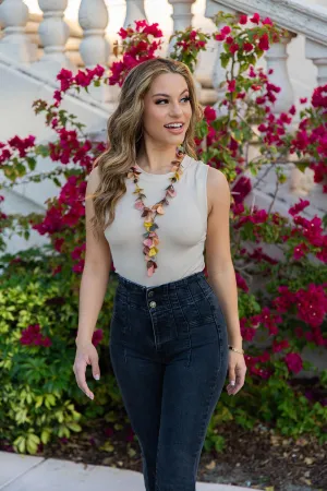 Chelsea Organic Tagua Necklace In Yellow & Pink