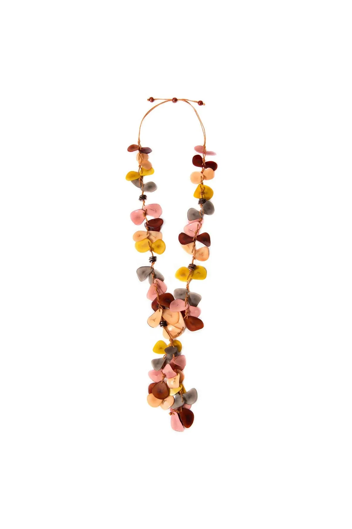 Chelsea Organic Tagua Necklace In Yellow & Pink