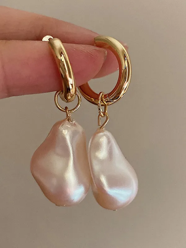 Chicmy-Irregularity Imitation Pearl Contrast Color Earrings Accessories