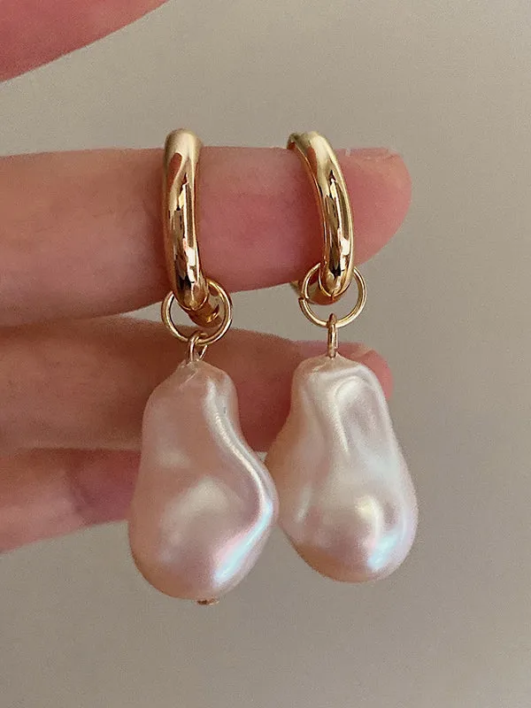 Chicmy-Irregularity Imitation Pearl Contrast Color Earrings Accessories