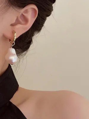 Chicmy-Irregularity Imitation Pearl Contrast Color Earrings Accessories