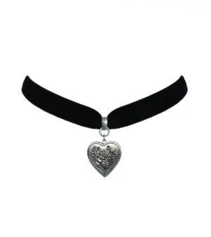 Choker with Heart Rose Locket