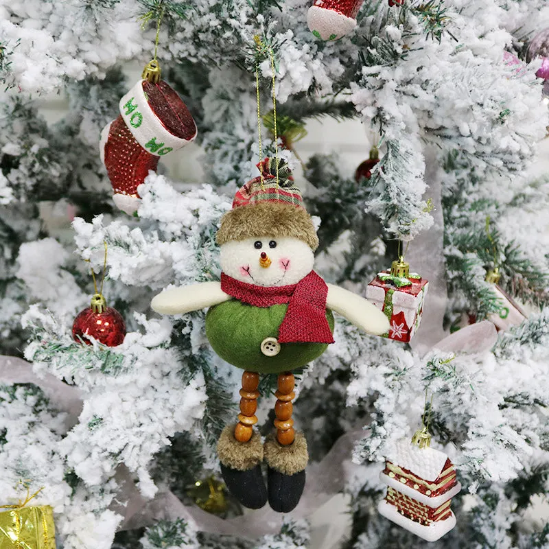 Christmas Decorations Santa Snowman Elk Plush Doll Pendant