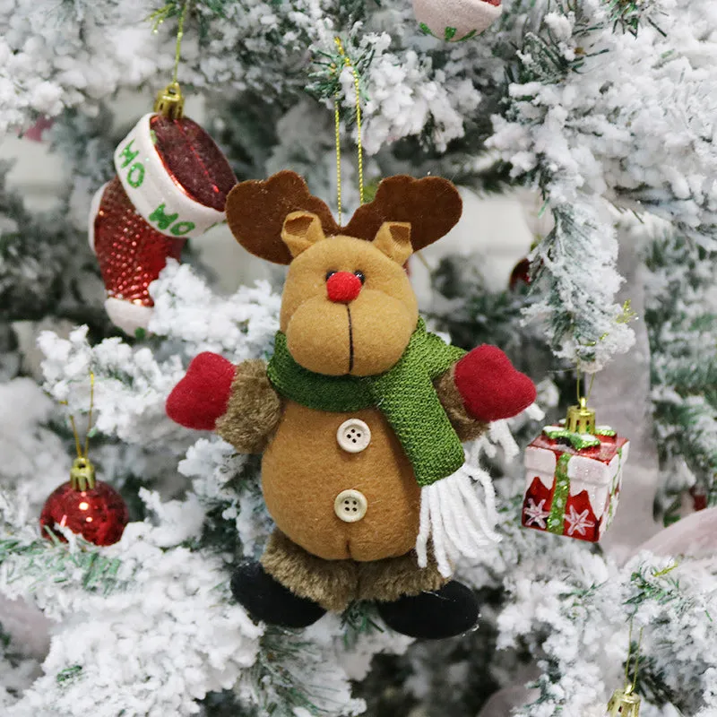 Christmas Decorations Santa Snowman Elk Plush Doll Pendant