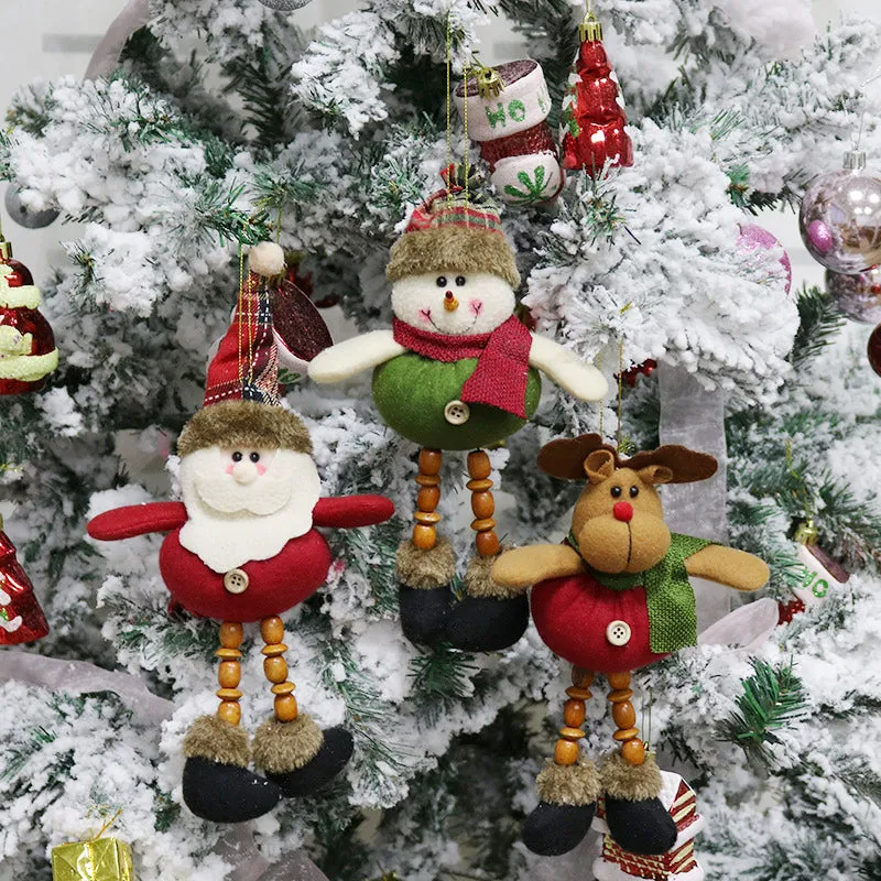 Christmas Decorations Santa Snowman Elk Plush Doll Pendant