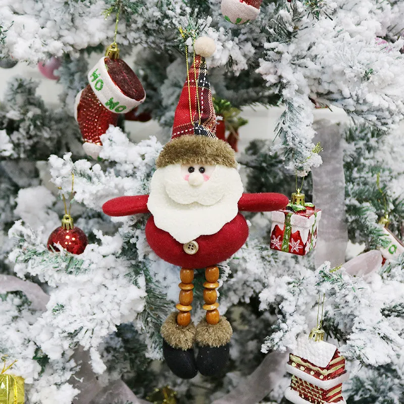 Christmas Decorations Santa Snowman Elk Plush Doll Pendant