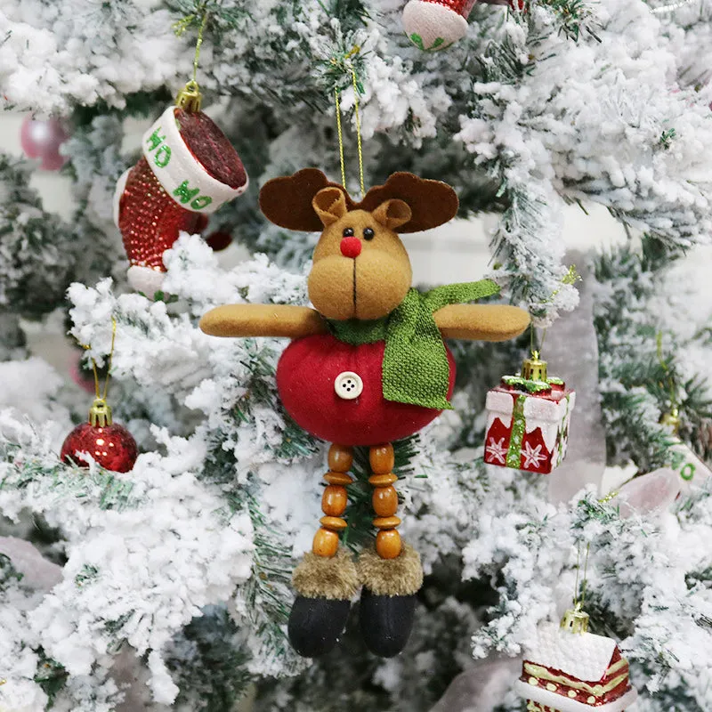 Christmas Decorations Santa Snowman Elk Plush Doll Pendant