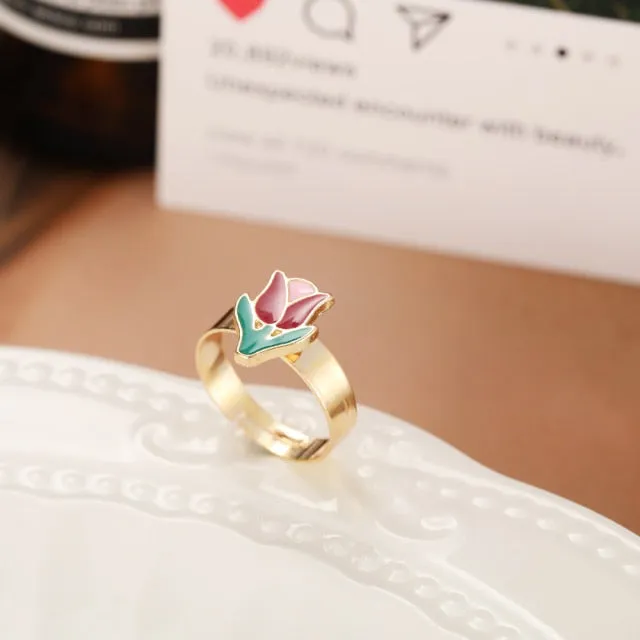 Chunky Colorful Love Heart Yin Yang Rings for Women Girl Gold Silver Color Drip Metal Finger Matching Ring Trendy Party Jewelry