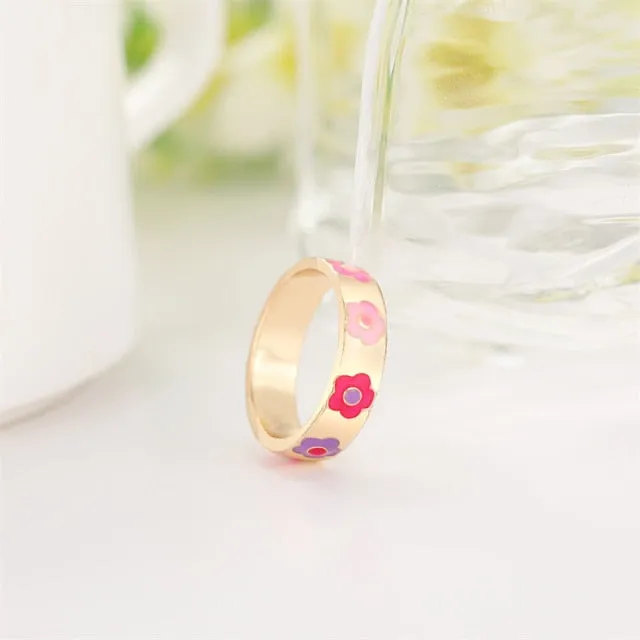 Chunky Colorful Love Heart Yin Yang Rings for Women Girl Gold Silver Color Drip Metal Finger Matching Ring Trendy Party Jewelry