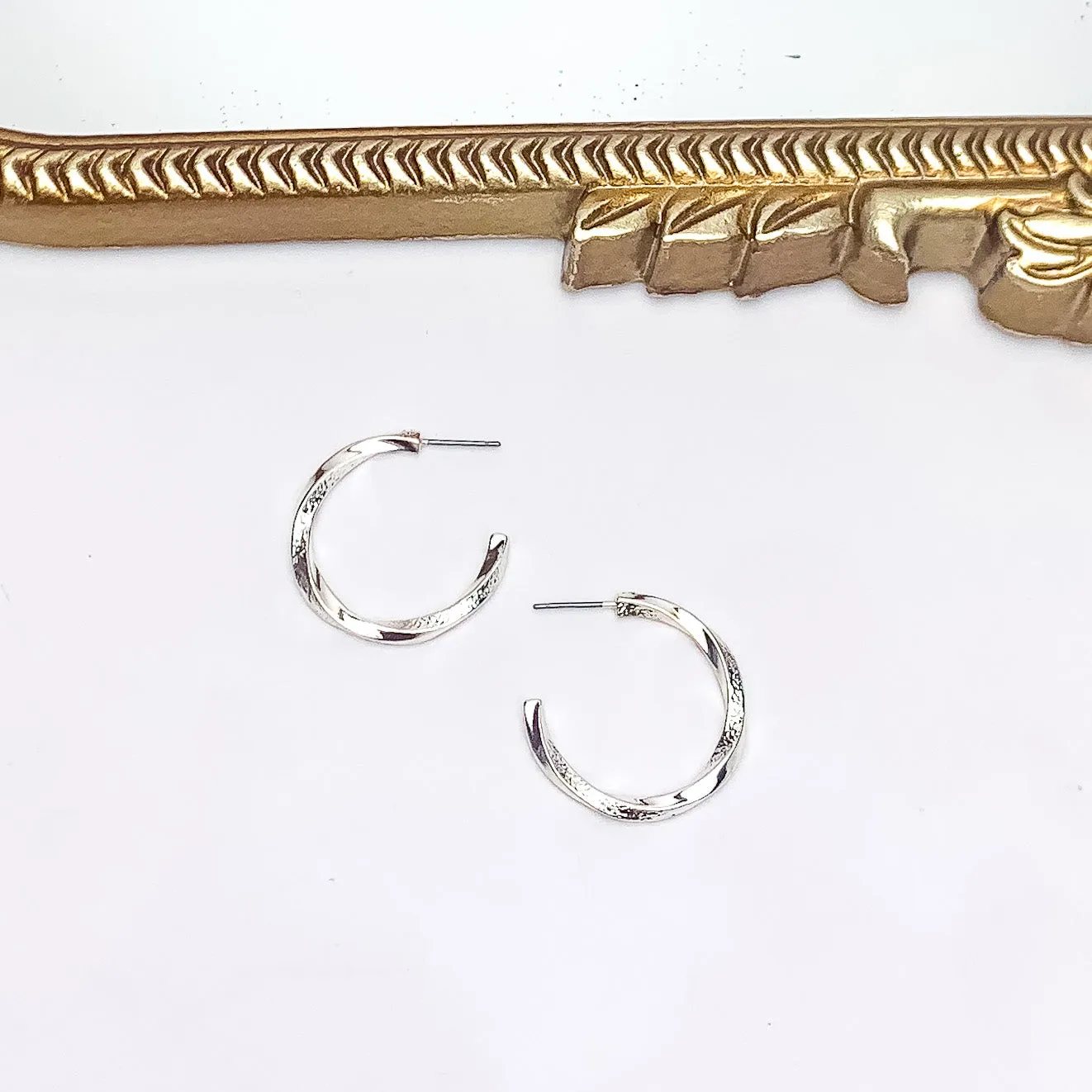 City Day Small Silver Tone Hoop Earrings