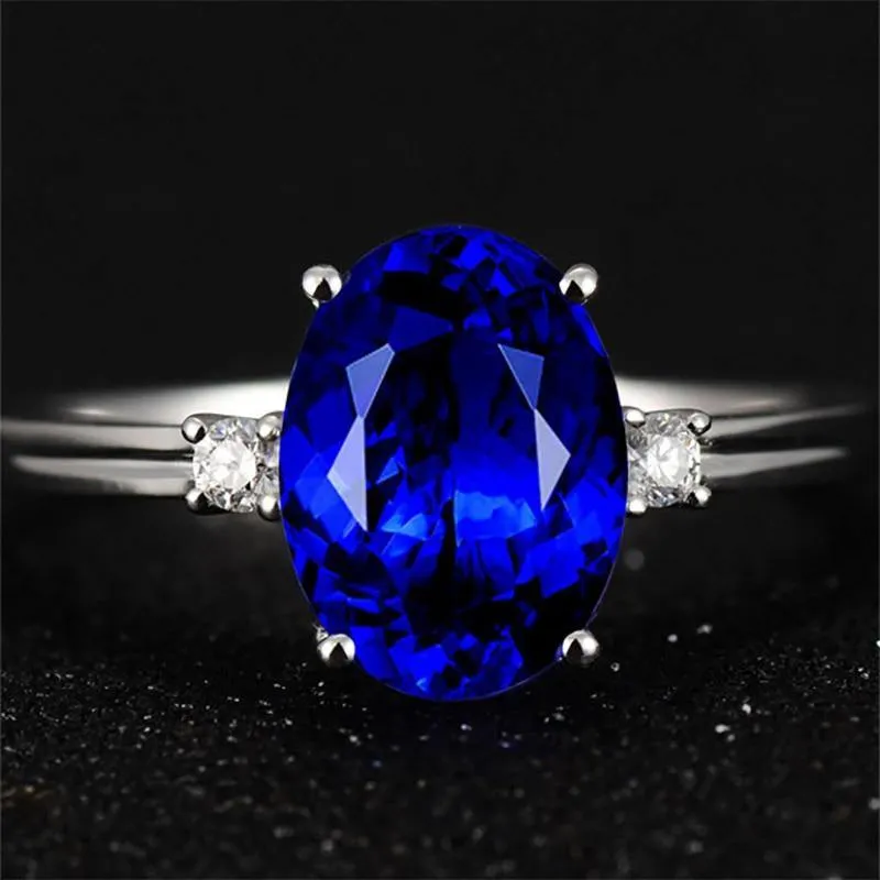 Classic Lab Created Silver Oval Green/Pink/Blue Gemstone Rings