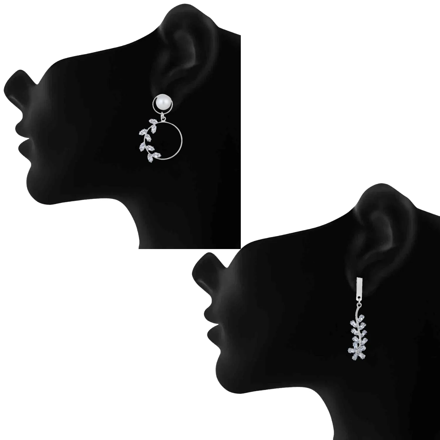 Combo of 2  Floral Dangler Earrings