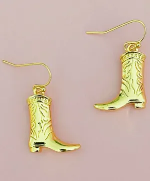 Cowgirl Bootie Earrings - Gold