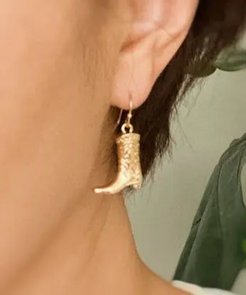 Cowgirl Bootie Earrings - Gold