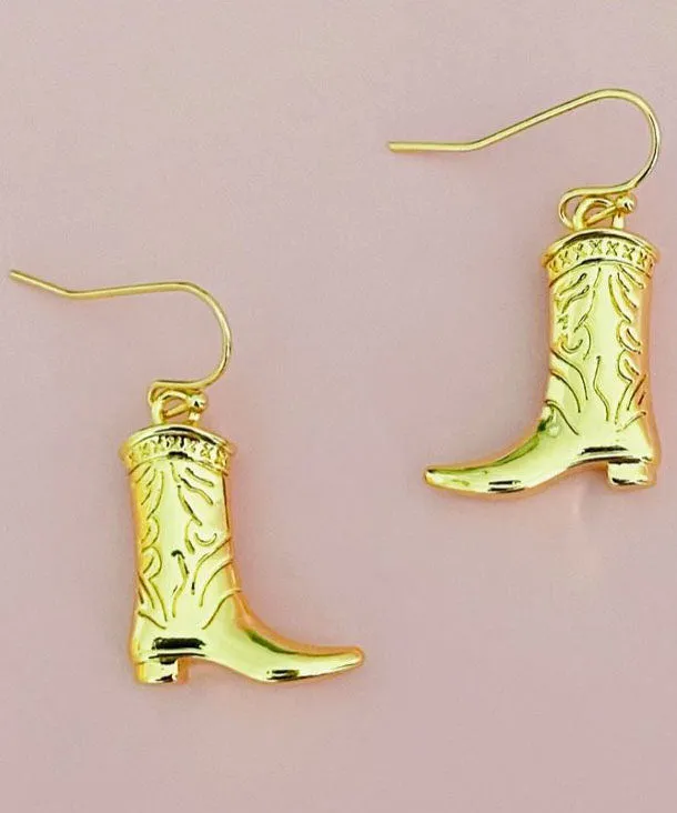 Cowgirl Bootie Earrings - Gold