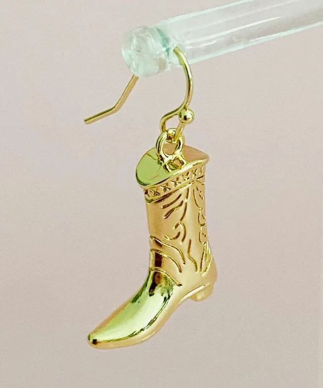 Cowgirl Bootie Earrings - Gold