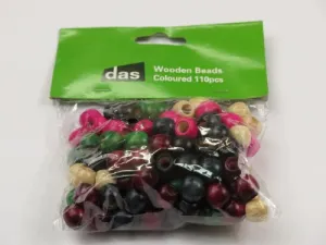 Craft - Wooden Beads Coloured 110pc