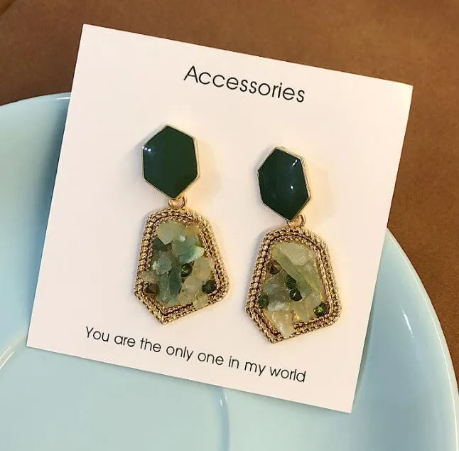 Crunchy Fashion Elegant Crystal & Enameled Dangler Earrings for Women